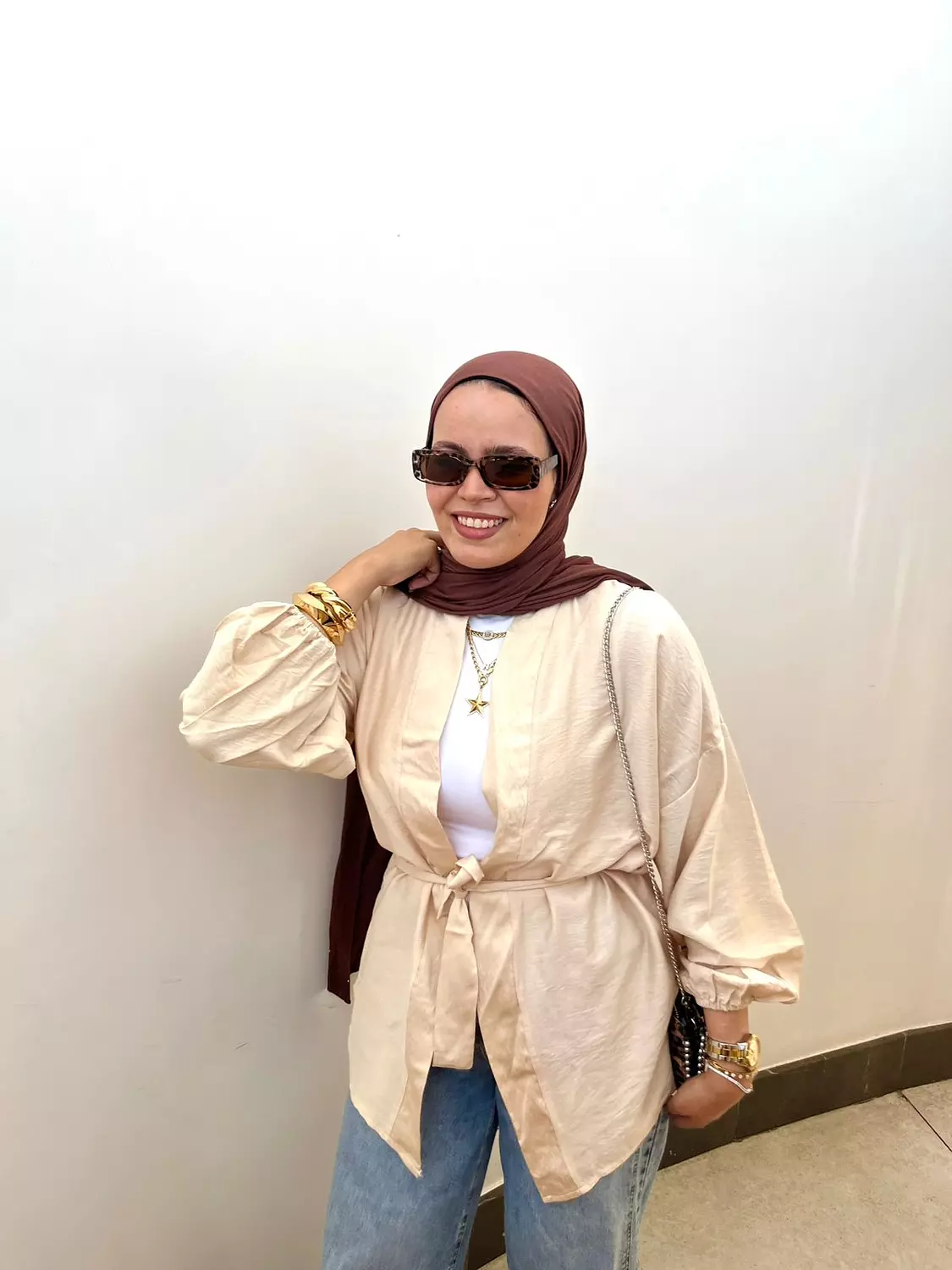 Beige linen cardigan