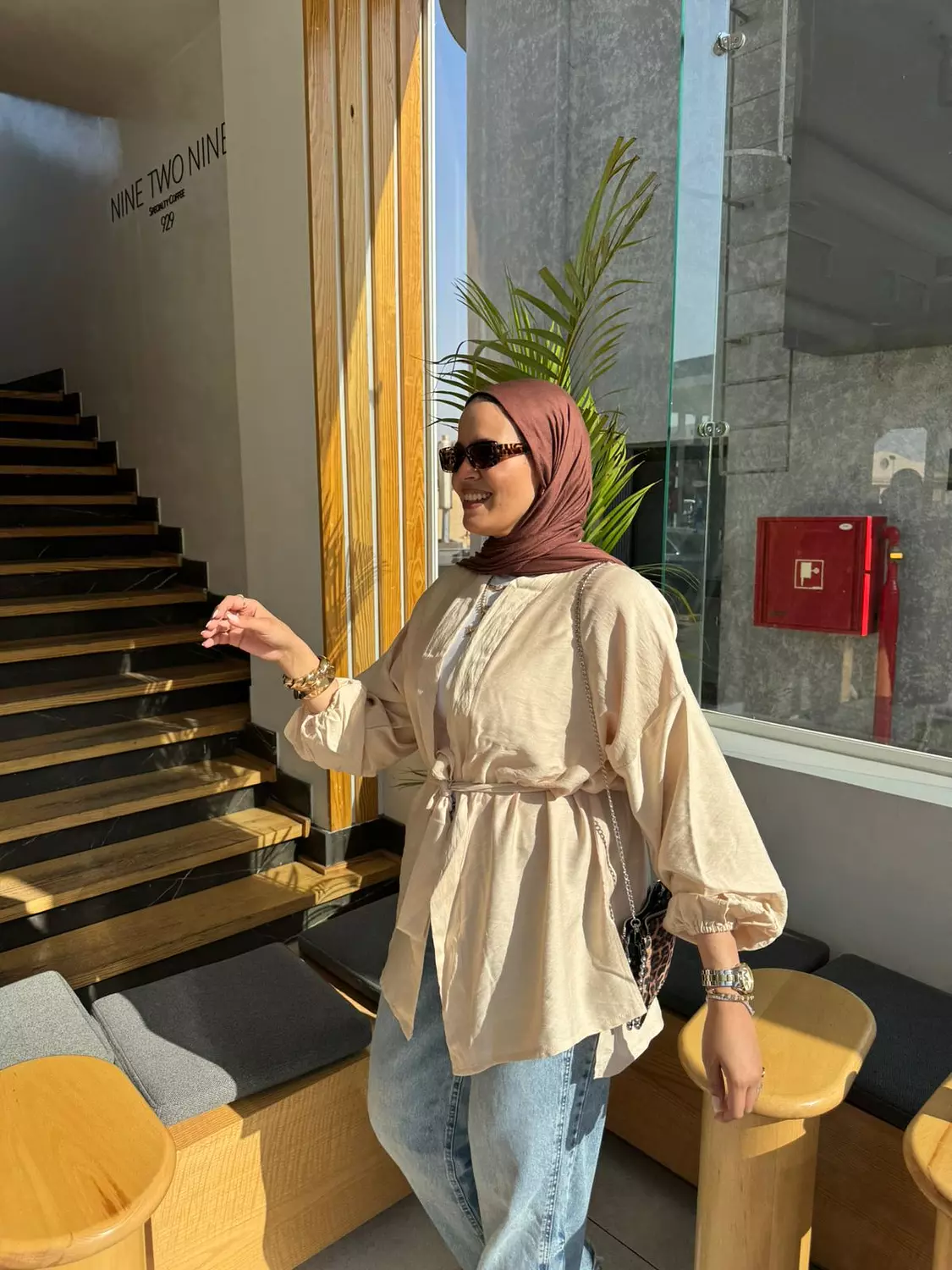 Beige linen cardigan